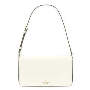 New Kate Spade Staci Flap Shoulder Bag Saffiano Leather Meringue
